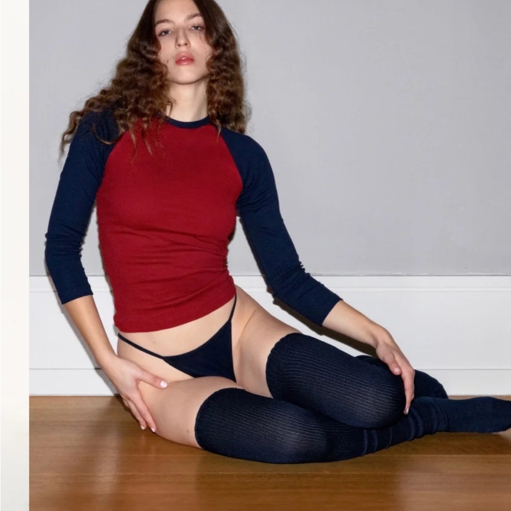 NEW! Los Angeles Apparel navy thigh highs